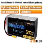 Foxtech Diamond 6S 30000mAh Semi-solid State High Energy Density Lipo Battery Semi Solid State Lipo Battery Pack VTOL  Drone UAV